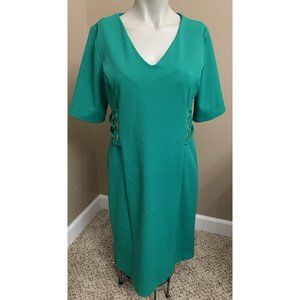 shelby & palmer Green Side Lace Up Sheath Dress Size 10